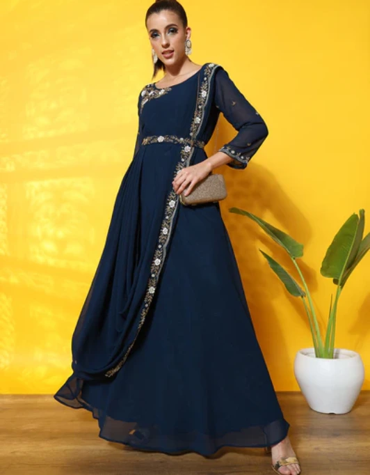 saree-inspired Suit
