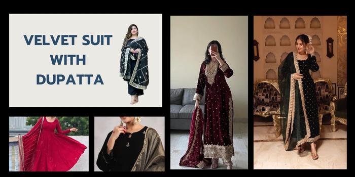 velvet suit with dupatta