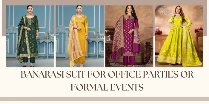 Banarasi suit for office parties or formal events
