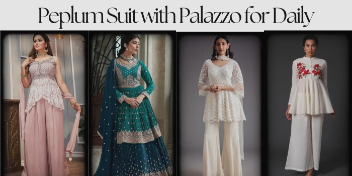 Peplum Suit with Palazzo for Daily