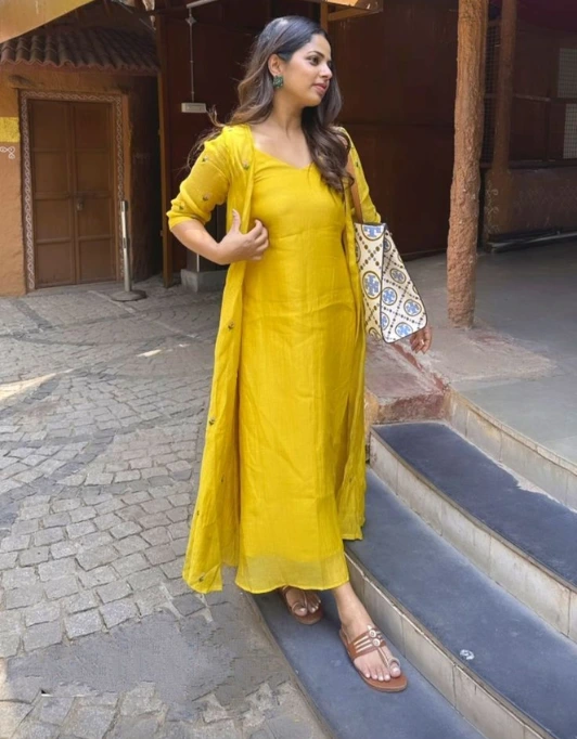 Yellow kurti for women