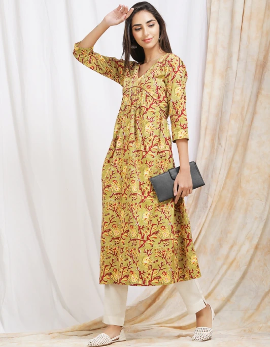 A-line Sanganeri kurtis