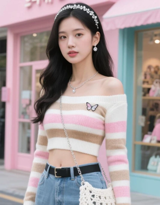 Aesthetic Crop Top Cute Korean Outfits