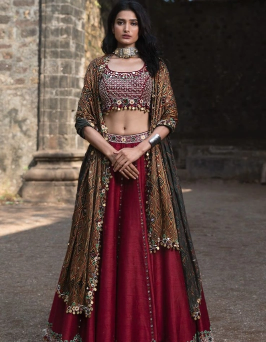 Ajrakh Print Lehenga