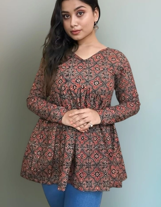 Ajrakh Print Short Kurti