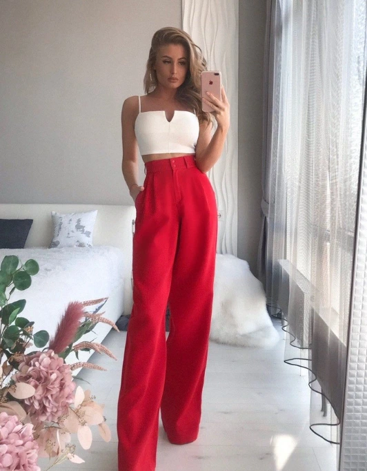 Corset top with huge-Leg Pants
