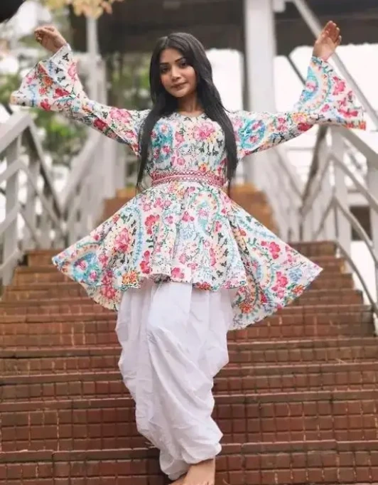 Dhoti pants with a short kurti