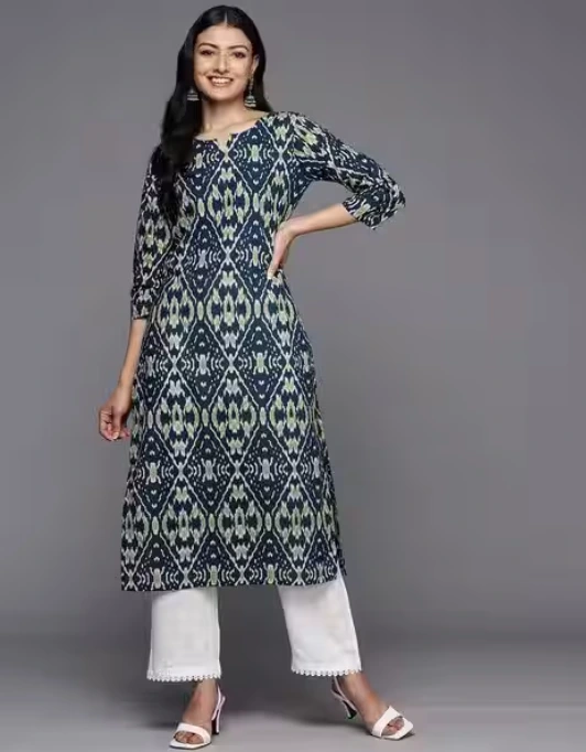 Ikat print kurta set