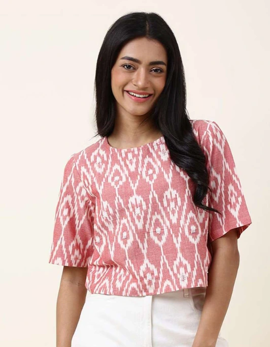 Ikat print tops