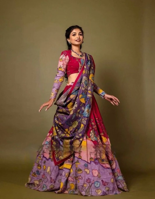 Kalamkari print lehenga