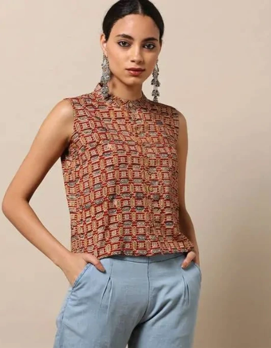 Kalamkari print tops