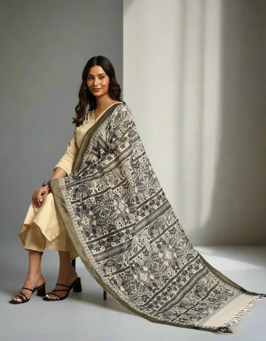 Madhubani print dupatta
