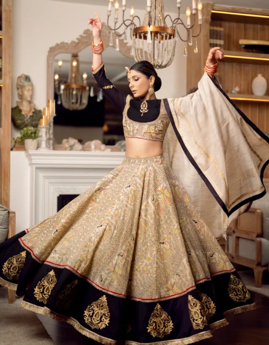 Madhubani print lehenga