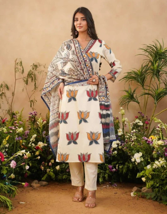 Madhubani print suit set