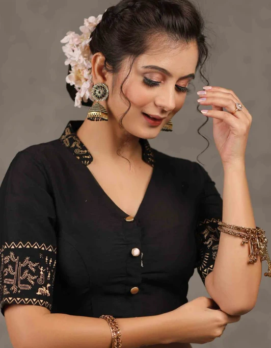 Warli Print Blouse Design