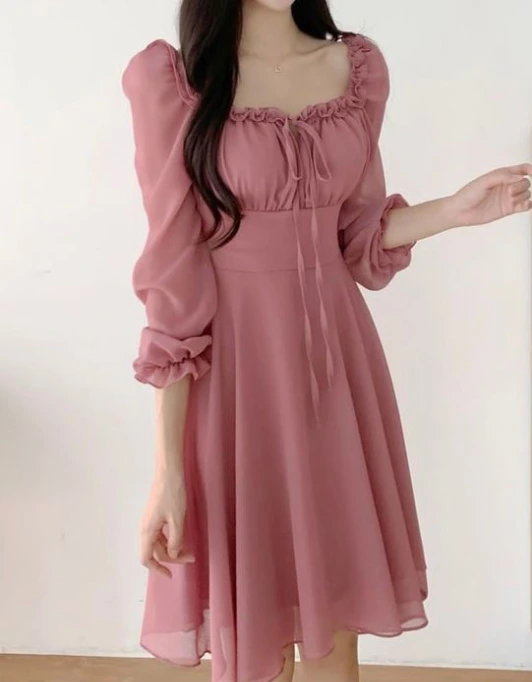 Floral Puff-Sleeve Dress