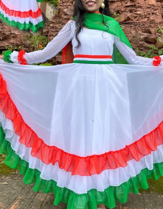 Tricolour Anarkali suit